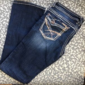 Trademark H Jeans Thick Stitch Low Rise Boot Cut